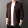 Spring and Autumn New Men's Cardigan Youth Casual Men's Men's Knitted Sweater Solid Color Cardigan Jacket
