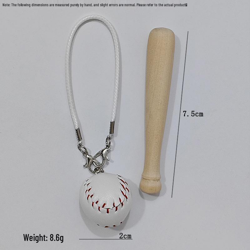 Sports Keychain with Pendant Rope - Tennis, Baseball, Football