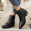 Autumn and Winter New Women's Boots Leather Side Zipper European and American Style Large Size Women's Solid Color Fashion Boots
