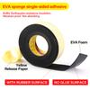 5M EVA Foam Single-Sided Tape Waterproof And Soundproof Anti-Collision Pad Black Adhesive Sponge Door And Window Sealing Strip