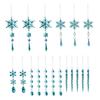 18 Pcs Crystal Christmas Ornaments for Tree Clear Acrylic Snowflake Icicle Hanging Ornaments with Drop Pendants Winter Wonderland