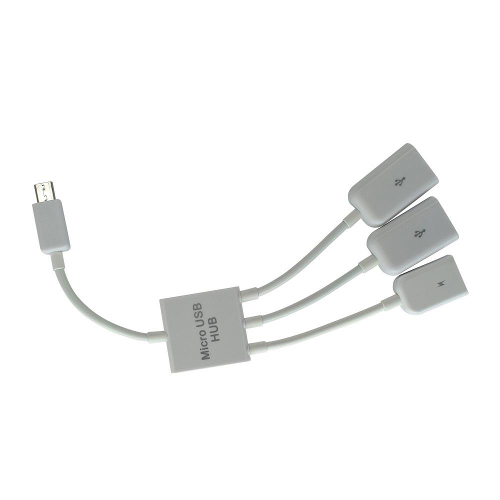 3-портовый USB-хаб V8 OTG для мобильных устройств - Подключает U-диск, клавиатуру и мышь