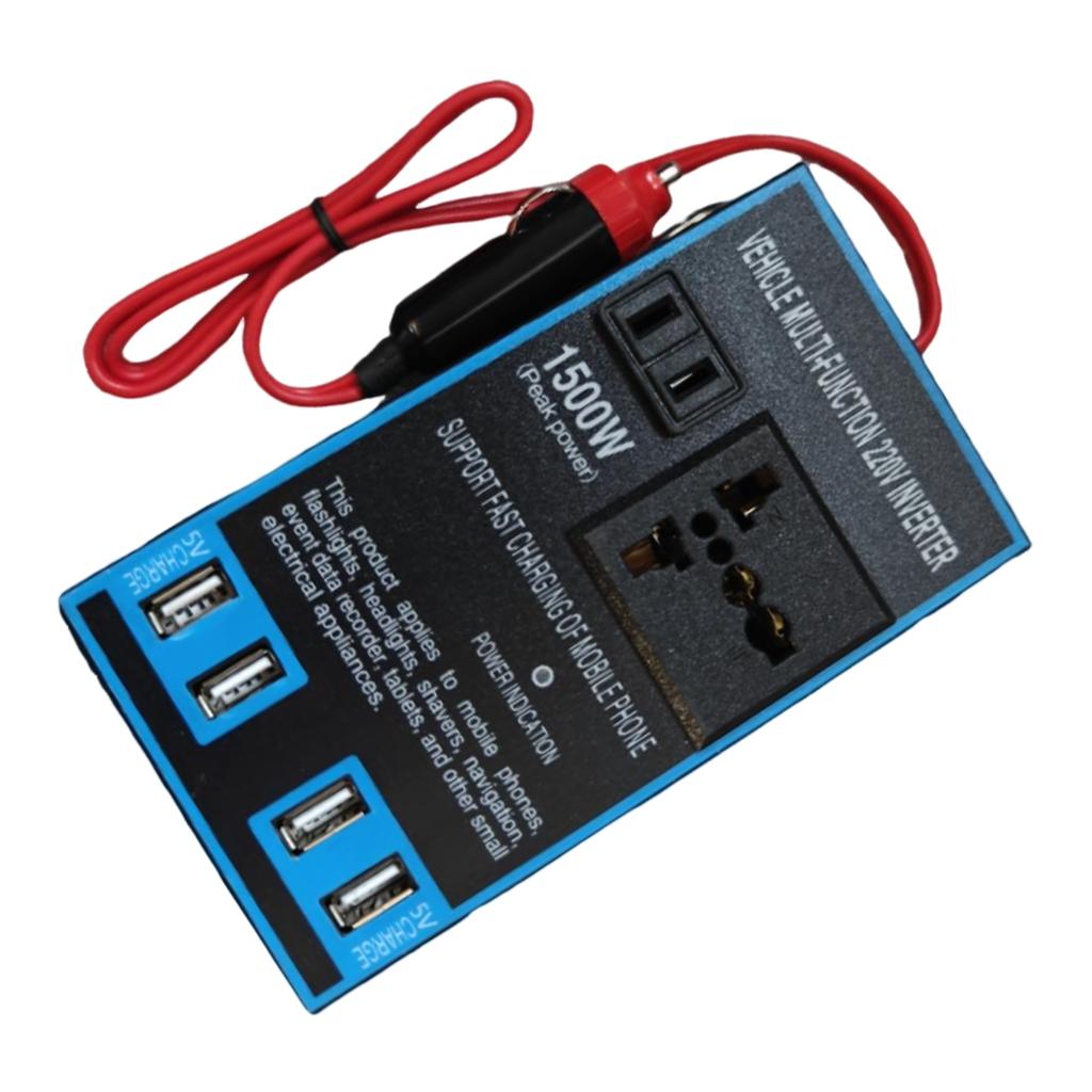 1500W Car Power Inverter with 4 USB Port DC12V 24V To AC220V PowerInverters for Vehicle Converter Fast Charging