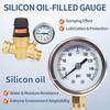 OULEME RV Water Pressure Regulator Valve With Handle Adjustable, Silicone Oil Gauge, Double Filters, Brass Lead-Free And 3/4" Connector For Camper