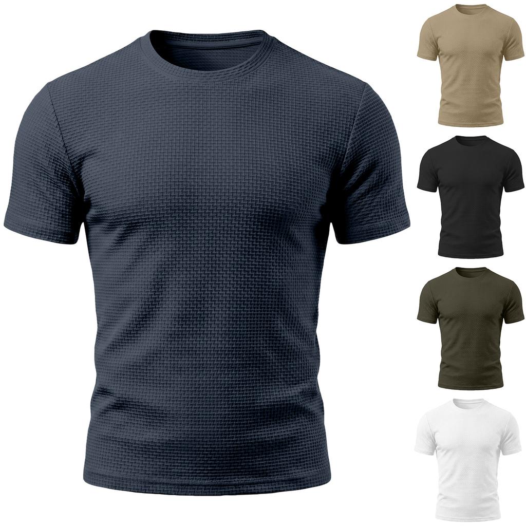 Men's Ice Silk Mesh Short Sleeve T-Shirt - Summer Breathable Cool Tee