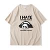 Lazy Panda I Hate Morning People Cartoons Women Clothing Casual All-math Cotton T-Shirts Oversize Breathable Short Sleeve494