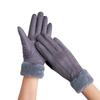 2pcs Women's Suede Thermal Gloves Korean Style Windproof