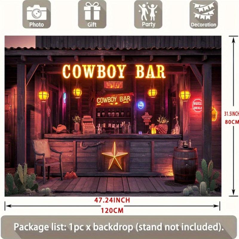2D plane, 1 vintage western bar, suitable for home decoration, room decoration, wall decoration, and party background