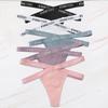 FINETOO 5 шт./компл. M-XL G-string Хлопковые женские трусики с перекрестными бретельками Femme Тонг Сексуальное кружевное белье с вырезами Трусы с надписью на поясе