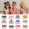6Pcs Happy Birthday Glasses Frame Baby Shower Kids Boys Girls Birthday Party Decoration Paper Eyeglasses Eyewear Photo Prop Party Supplies