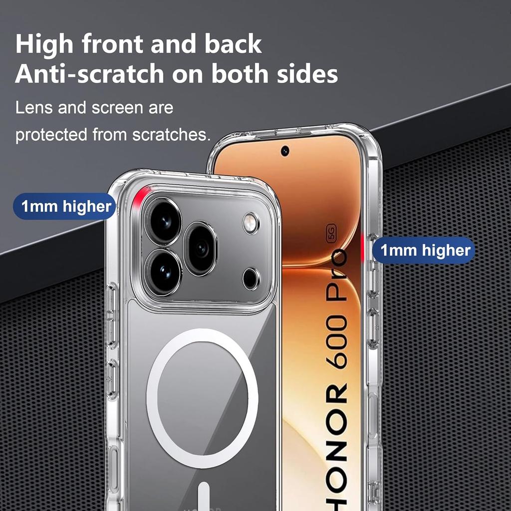 Ударопрочный Магнитный Чехол с Беспроводной Зарядкой Для Honor 600 Pro Honor600 Honor600Pro 5G Прозрачная Задняя Крышка Чехол для Телефона