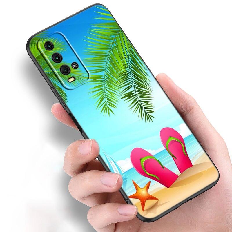 Летний чехол для телефона с фруктовой вишней для Xiaomi Redmi Note 10 9 Pro Max 10S 10T 9A 9C 9S 9T 8A 8T 8 7 Pro, мягкий черный чехол из ТПУ