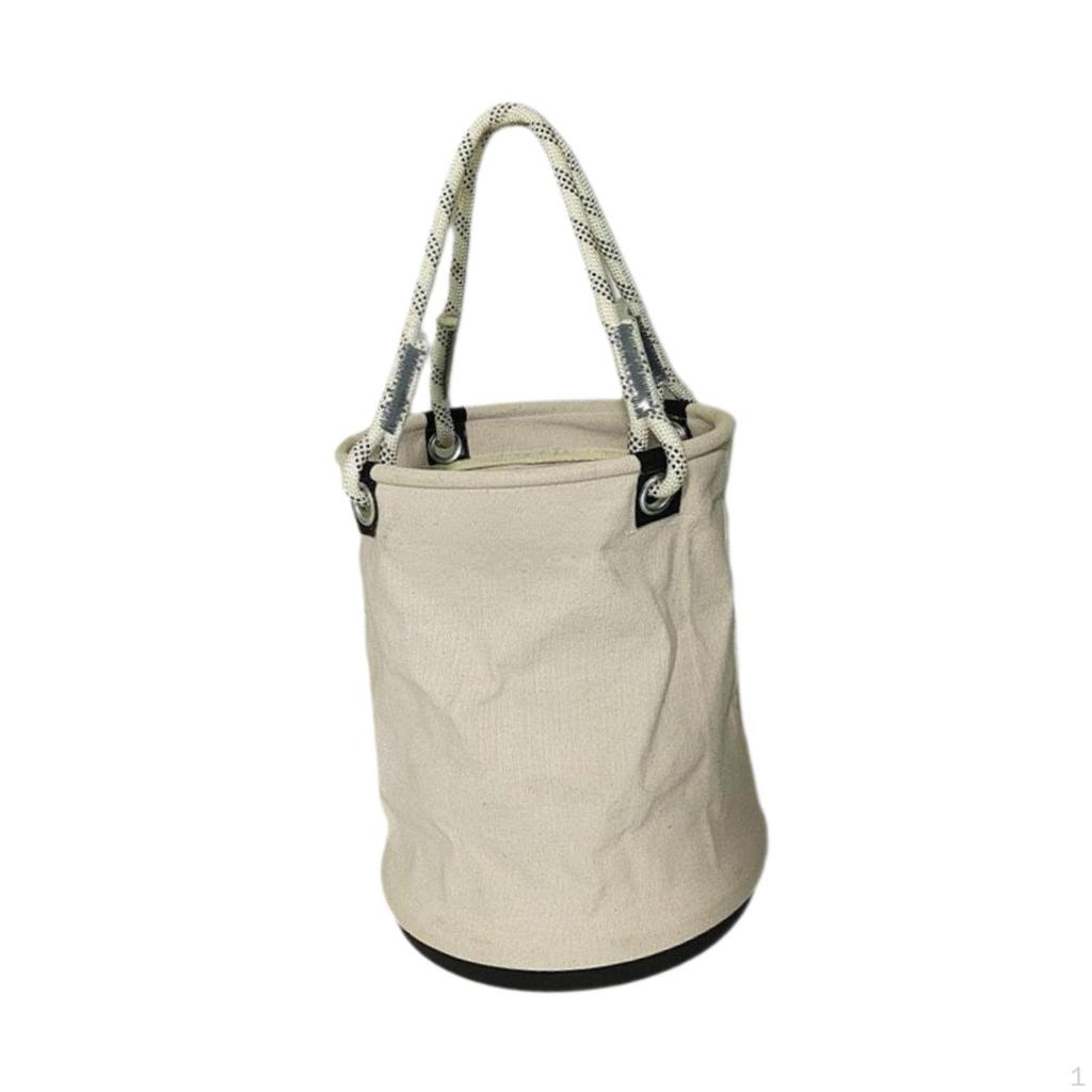 Canvas Bucket with PP Base Style Bag Foldable Multipurpose Professional Tool Storage