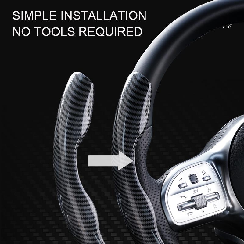 Чехол на руль автомобиля под карбон, подходит для 38 см / 15 дюймов, нескользящий чехол на руль, 1 пара для автомобиля, противоскользящий