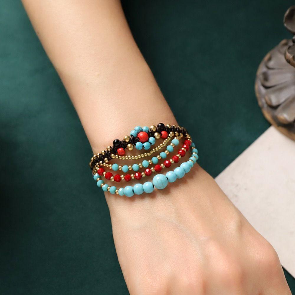 Multi-layer Bohemian Bead Wristband Handwoven Craftsmanship Retro Hand Rope Gifts