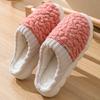 Cotton Slippers Autumn and Winter Thick Bottom Comfortable Simple Color Matching Plush Indoor Home Warm Couple Shoes