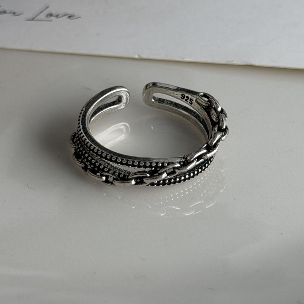 Xiaomi BF CLUB 925 Sterling Silver Ring For Women Jewelry Retro Flower Lines Open Vintage Handmade Ring Allergy For Party Birthday Gift