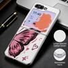 Чехол с принтом бабочки для Samsung Galaxy Z Flip 8 7 6 5 Z Flip8 Flip7 Flip6 Гибридный 3-в-1 Покрытие Кожаная накладка Чехол для складного телефона