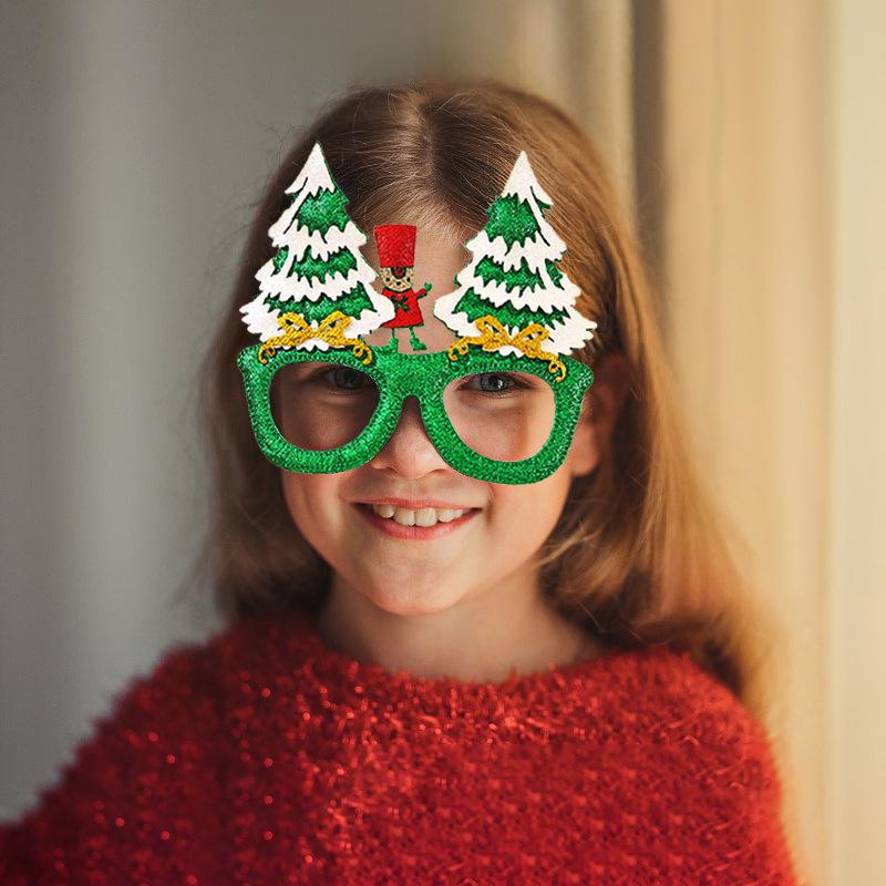 Cartoon Christmas Glasses - Festive Dress-Up Props for Kids & Adults