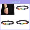 Men Strand Gemstone Bracelet Colorful Beads Energy Bracelet Healing Gift Yoga