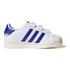 Adidas Originals Superstar Casual Comfortable Slip-Resistant Durable Low-Top Kids Skate Shoes Kids Sneakers White Blue IE8249
