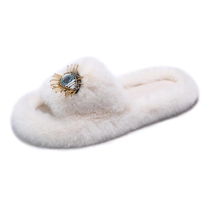 Модные тапочки женские зимние 2024 модные мягкие теплые плюшевые шлепанцы удобные на платформе меховые домашние нескользящие женские хлопковые туфли Zapatos