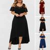 Spring Autumn Women Formal Dress Lace Elegant Dress Off The Shoulder Plus Size Long Sundress Irregular Hem Maxi Dress Streetwear
