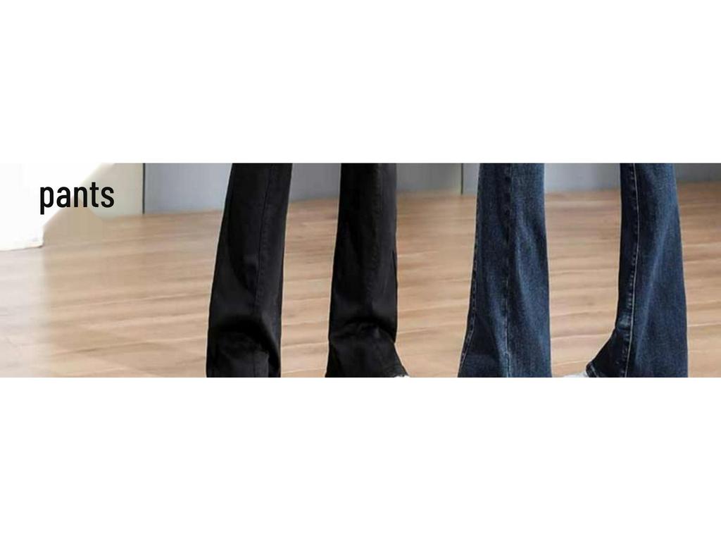 Женские джинсы скинни с микро-клешем и высокой посадкой - Весенне-осенняя мода, стрейч, сине-серые, на флисовой подкладке.