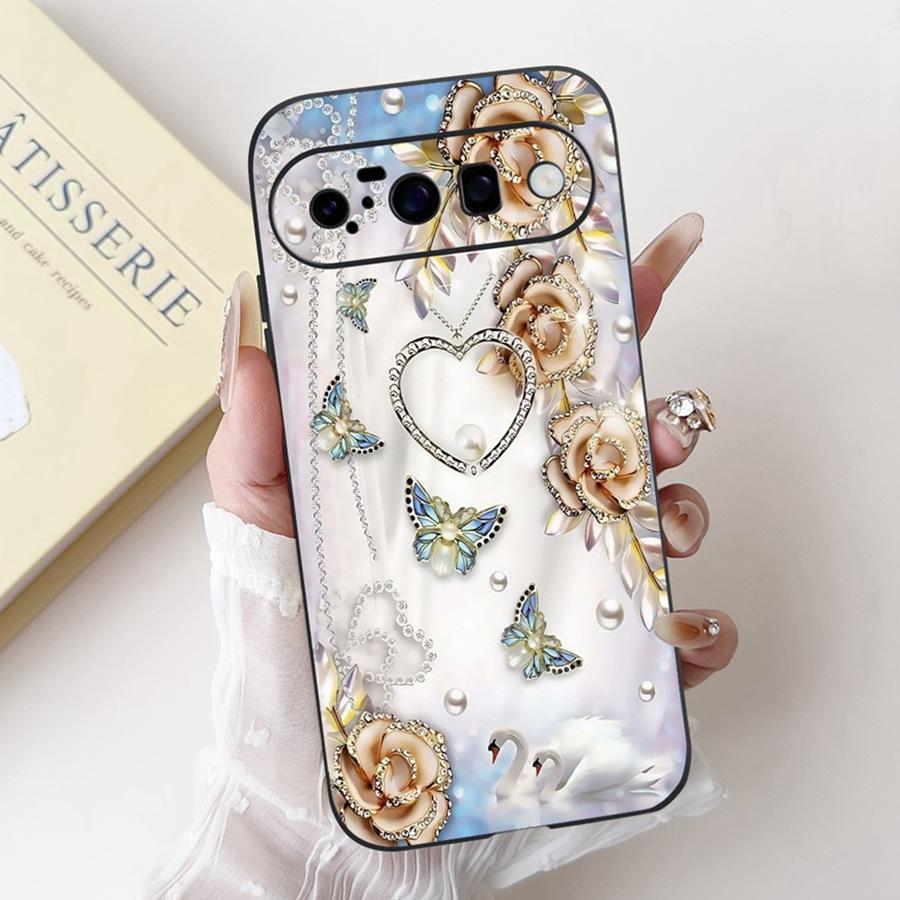 New design 2025 Pattern Case for Google Pixel 10 Pro XL Capa Soft Silicone Black Painted Full Cover for Google Pixel10 Pro Funda