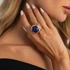 SHIXIN Vintage Hyperbole Irregular Metal  Inlaid Resin Thick Textured Round Rings Women Trendy Finger Aesthetics Jewelry Gifts