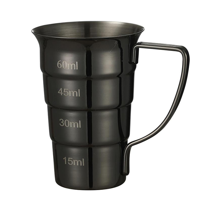 Джиггер для коктейлей из нержавеющей стали со ступеньками и ручкой, 60 мл (2oz)