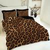 Комплект пододеяльников с леопардовым принтом, 3 предмета, 1 пододеяльник + 2 наволочки, без наполнителя, мягкий и удобный комплект постельного белья