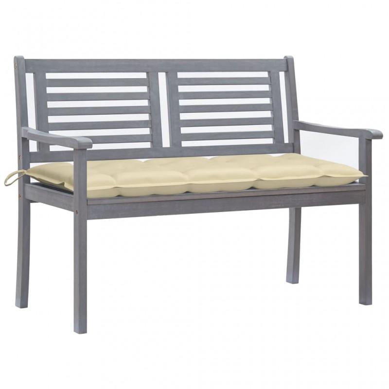 Day and Night - Day and Night 2-seater Garden Bench In Gray Eucalyptus Wood and 120 Cm Cushion