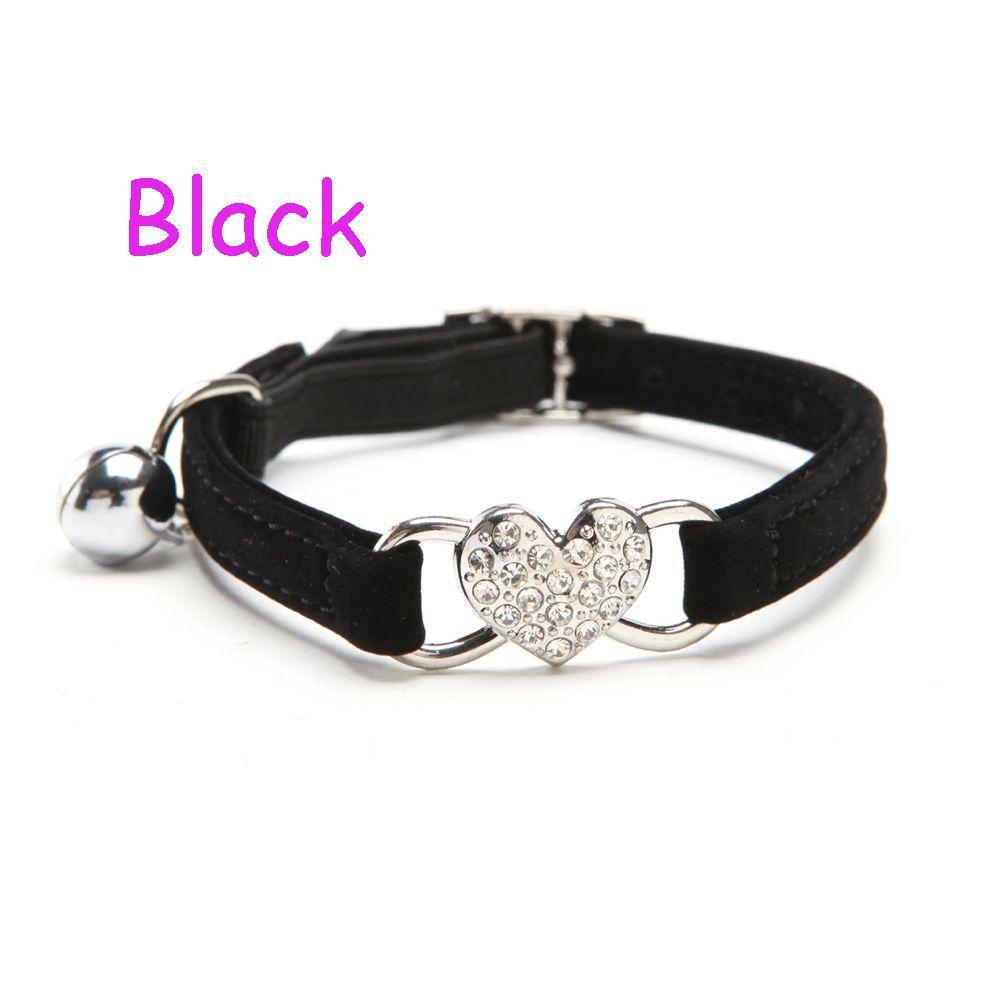Puppy Cat Kitty Elastic Velvet Pet Necklacce Bell Heart Shape Dog Collar
