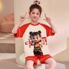 Girls Cotton Short Sleeve Pajama Set Sleepwear Kids 8 Years Cartoon Print Home Outfit