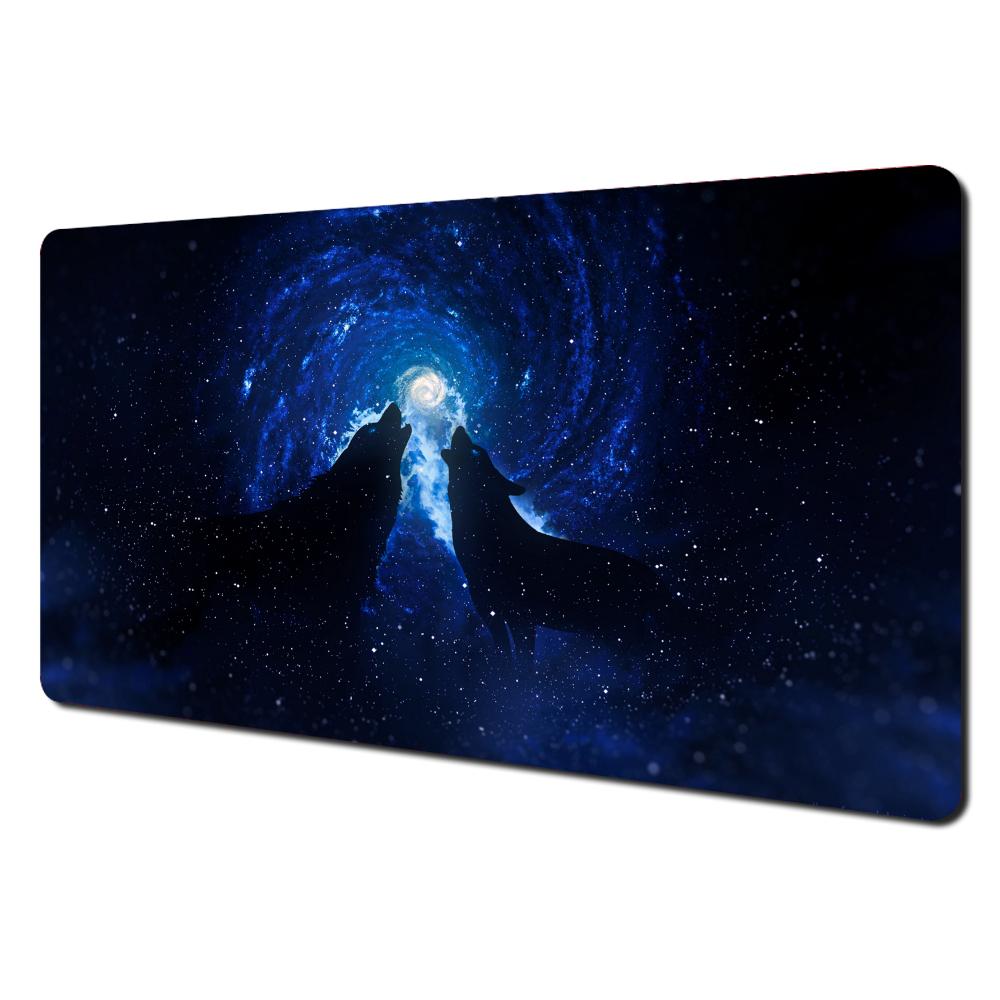 Fantasy Wolf theme Mouse Pad Desk Mat Stitched Edge NonSlip Durable pad for computer mouse Starry Wolf Gaming pads tapis souris
