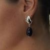 Серьги-гвоздики с каплями воды в форме овального черного агата, женские серьги-подвески в форме яйца на осень и зиму 24 года, серьги Niche High-End