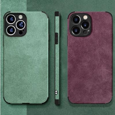 Роскошный чехол для телефона из кожи ягненка для iPhone 17 16 Pro Max 15 14 Pro 13 12 11 17 Pro Max X XS XR 7 8 Plus SE 2 Ретро однотонный мягкий силиконовый чехол