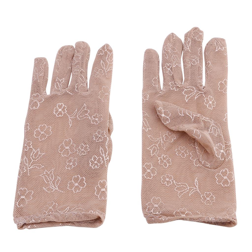 Женские перчатки для защиты рук на открытом воздухе, жаккардовые велосипедные солнцезащитные кремы, короткие кружевные варежки