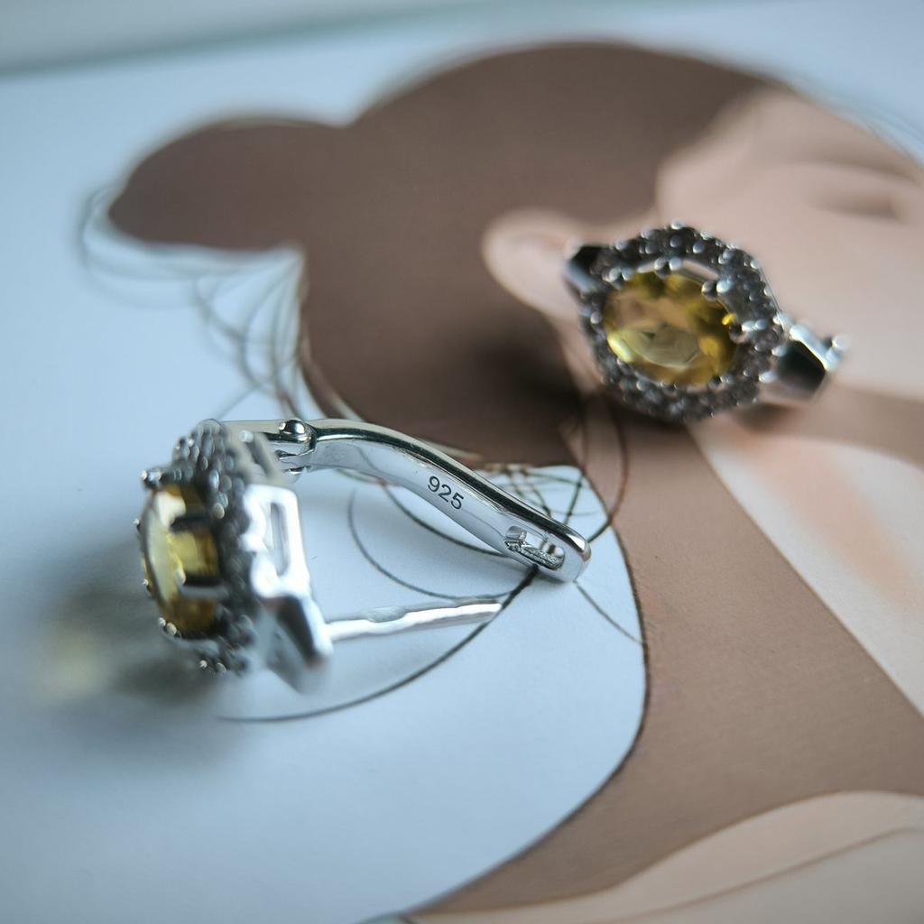 Серебряные серьги с цитрином nano 3.093ct (2189947)