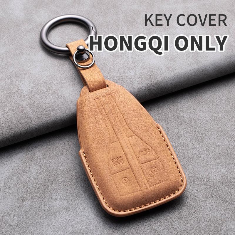 New Sheepskin Car Key Case Cover Protector Shell For FAW Hongqi H9 H7 H5 HS5 HS7 HS5 H7 H5 HS7 Smart Remote Keychain Accessories
