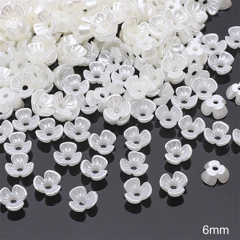 Handmade ABS Imitation Pearl Spacer Beads: Petal Design for DIY Bracelets, Necklaces, Earrings, and Clothing