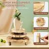 3Pcs Wooden Stool Display Stand 3 Sizes Wood Plant Holder Riser Stand Round Wood Riser with Removable Feet for Home Patio Decor