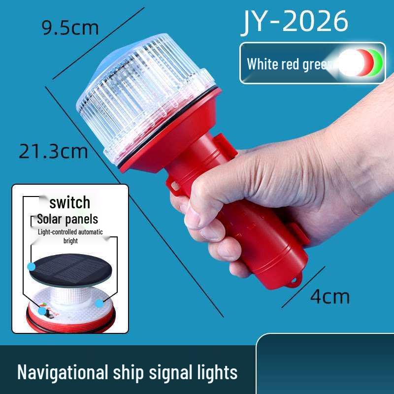 Marine LED Solar-Powered Three-Color Navigation and Warning Light