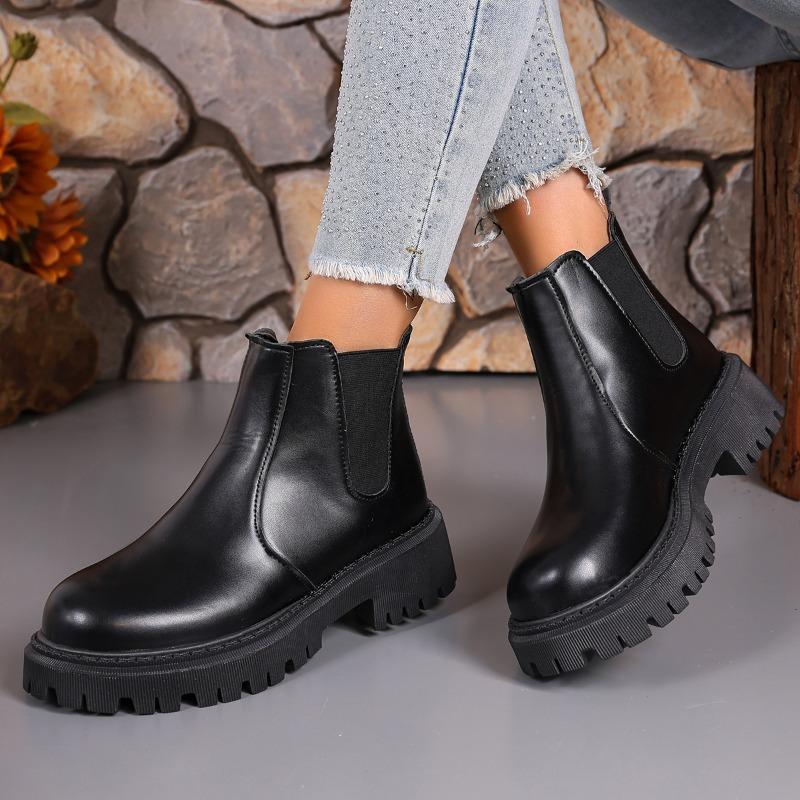 Women Chelsea Boots Thick-soled Winter Comfortable Shoes Women Outdoor Fashion Thick-soled Short Boots Women De Mujer