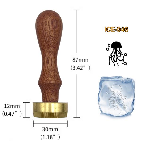 Ice Stamp With Removable Brass Head & Wood Handle - Vintage 1.18" Branding for Cubes, Cocktails, Whiskey, Mojito Drinks - Bar Making DIY Crafting