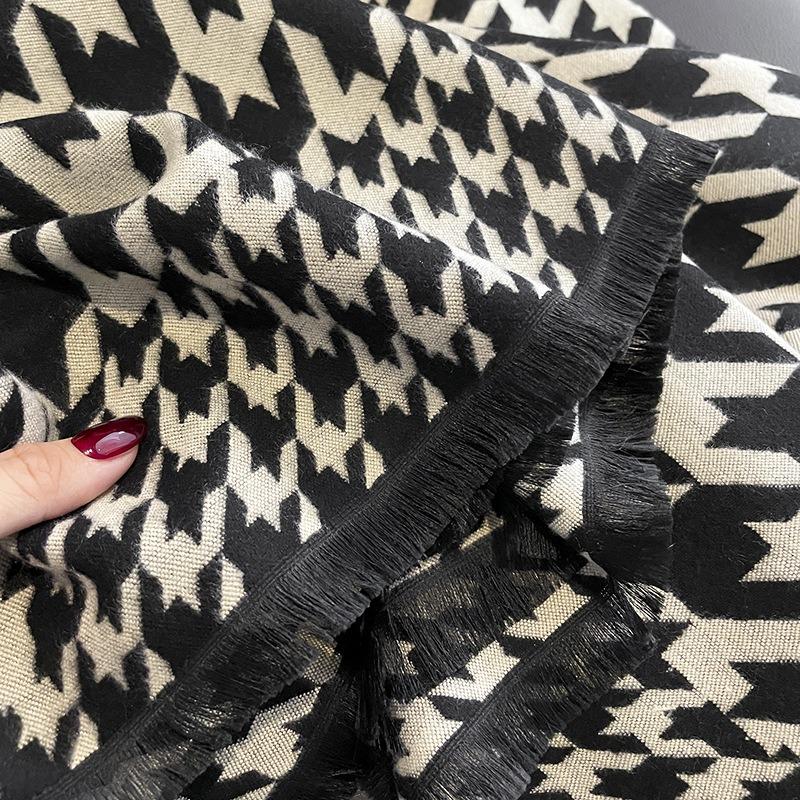 Winter Warm Couple Imitation Cashmere Scarf New Versatile Thickened Cold-proof Fringed Scarf Women