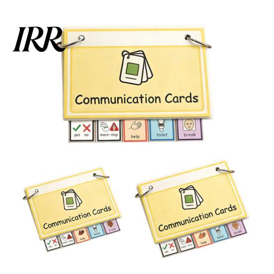 Tear-resistant Communication Tools Basic Needs Cards Set Visual Aid Flash for AAC Speech Delay Non-Verbal Portable Picture Exchange System