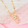 Игристое ожерелье в виде кролика, женский легкий роскошный универсальный розовый циркониевый кулон для подруги, цепочка на ключицу