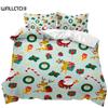 Christmas Duvet Cover Set Santa Claus Deer Printed Bedding Set Merry Christmas Christmas Polyester Comforter Set Soft Bedclothes